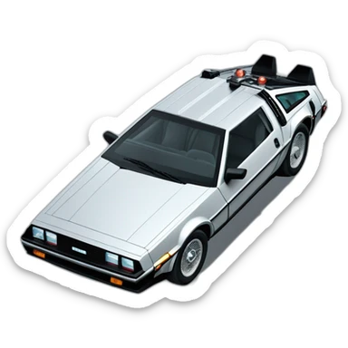 The deloreon from back to the future sticker