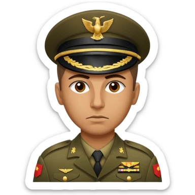 A portrait of an Iraqi soldier, shown from head to chest sticker