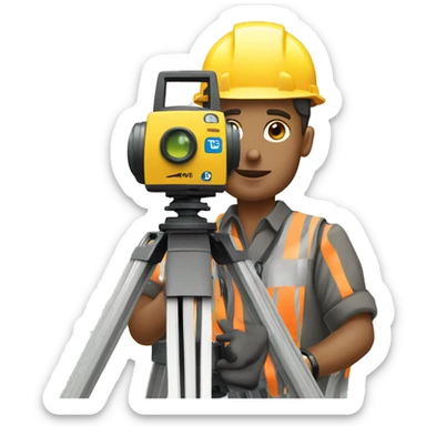 Surveyor with total station  sticker