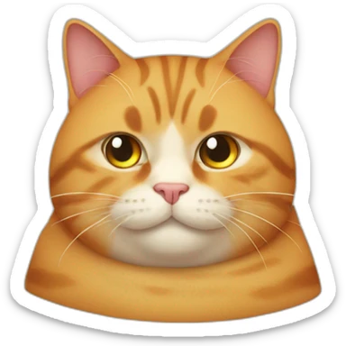 fat ornage cat sticker