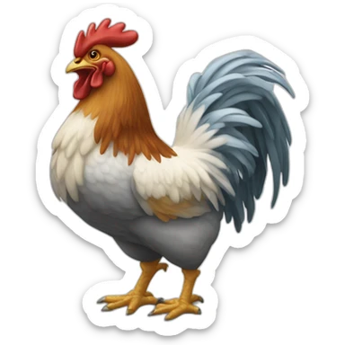 Poule a dents qui crache des licornes sticker