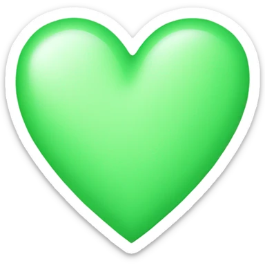 light green heart sticker