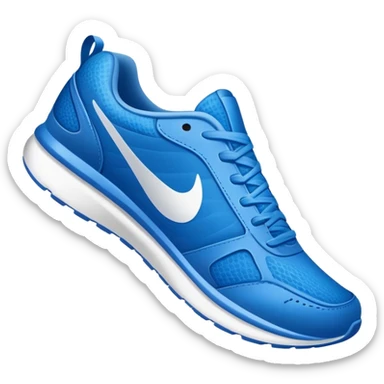 Blue running shoe that slips on  sticker
