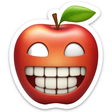 Apple with braces  sticker