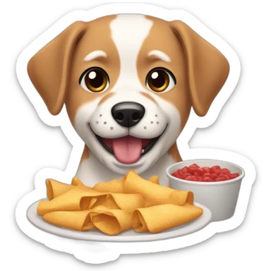 perritos comiendo sticker