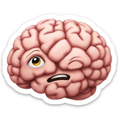 hugging brain sticker