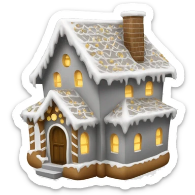 light grey and gold and black gingerbread house sticker