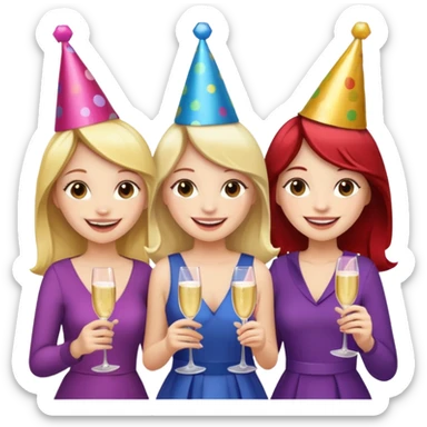 Group of 5 girls emoji sticker
