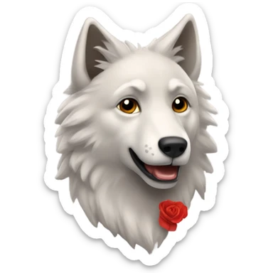 un lobo enamorado de una mariposa  sticker