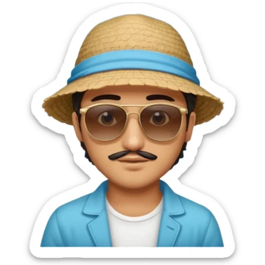 A young cuts Turkish man at the beach sticker