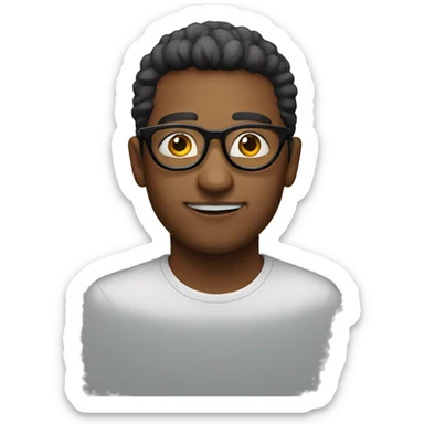 round black glasses sticker