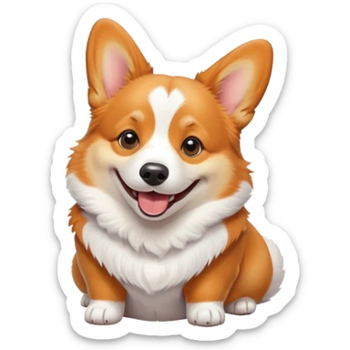 Happy corgi sticker
