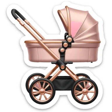 Satin Rosegold baby stroller sticker