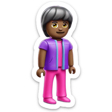 playmobil wearing purple NEON LIGHT CLOTHES sticker