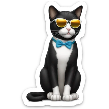 Tuxedo cat with sunglasses sticker