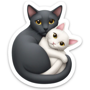 Hugging cats sticker