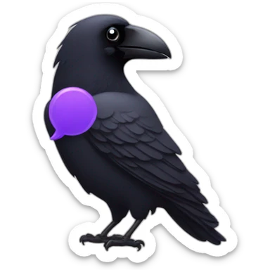 raven with thinking bubble  sticker