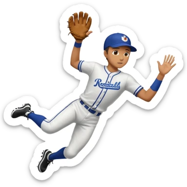 baseball player diving to catch the ball sticker