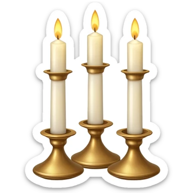 Shabbat two candles in candlesticks sticker