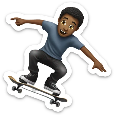 skater doing a kickflip sticker