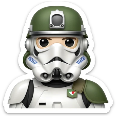 Stormtrooper wearing green barete sticker