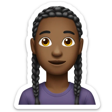black boy teen with cornrow braids sticker