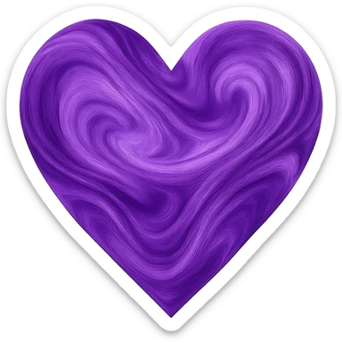 heart with a swirling amethyst purple effect, no background sticker