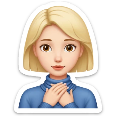 Une fille qui met ces deux main autour de son cou sticker