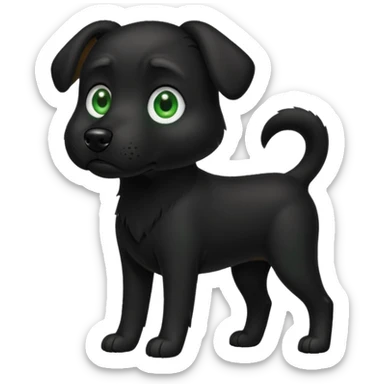  black dog green eye sticker