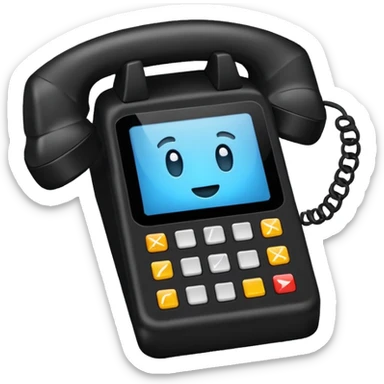 telefono con fondo negro que diga "llamada entrante" sticker