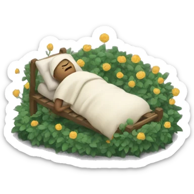 sleeping at the garden sticker