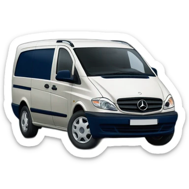 mercedes vito dark blue van with windows sticker