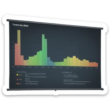 person presenting data chart to audience on screen sticker