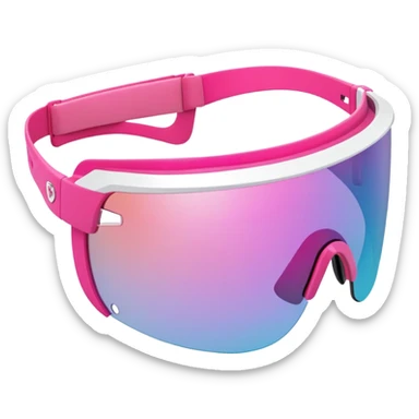 sporty pink shield visor sunglasses with extra thick frame and side protection, wraparound design, massive build, one-piece lens sticker