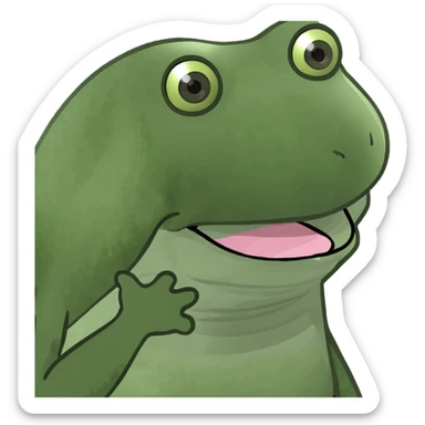 tongue out with the hands on the side sticker