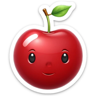 metallic dark red cherry candy sticker