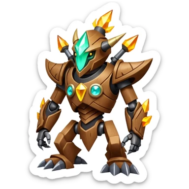 elemental sparkly sparky woody deadly cybernetic spooky Barbaracle-Terrakion-Trevenant-Pokémon-Fakémon-hybrid-creature sticker