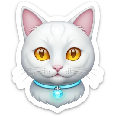 white cat luminous sticker
