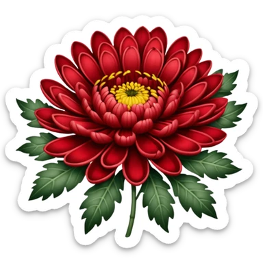 chrysanthemum flower red tattoo sticker