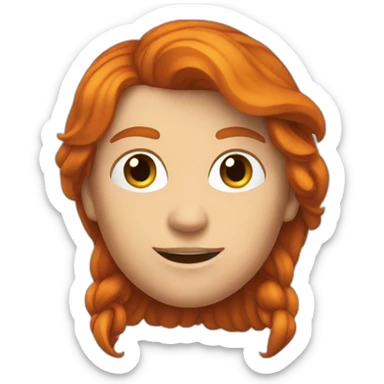 Une rousse avec des cheveux en bataille  sticker