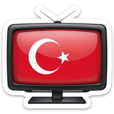 TV screen with the Turkish flag inside sticker
