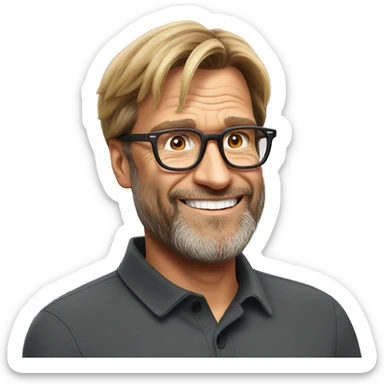 jurgen Klopp without glasses hug sticker