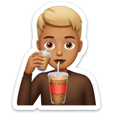 drinking an iced coffee  sticker