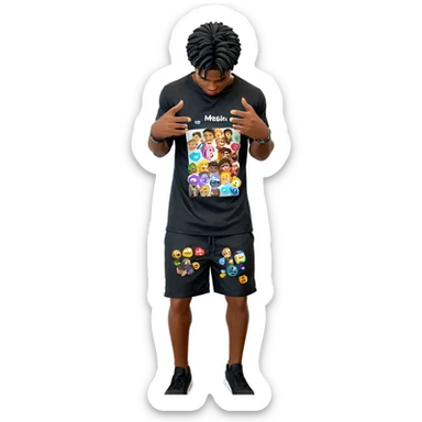 black shirt and shorts look sticker