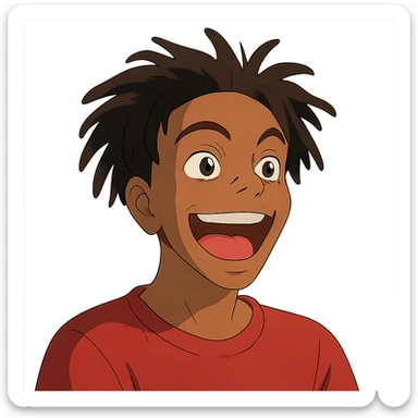 ghibli style portrait of IShowSpeed, lively and expressive sticker