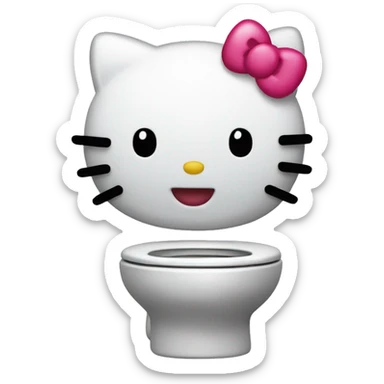 hello kitty with toilet sticker