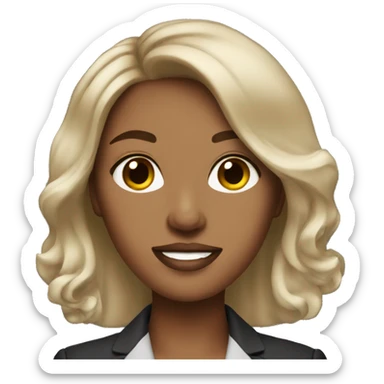 Boss babe with brown hair  sticker