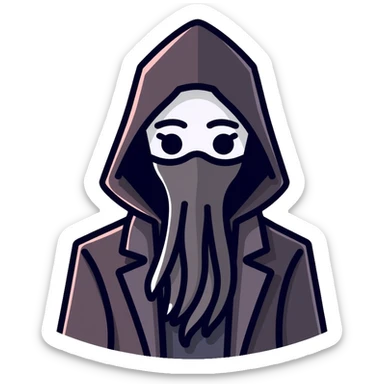 Squid Game front man with black mask and coat sticker