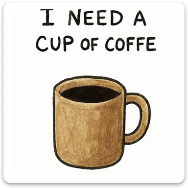 cup of coffee sticker