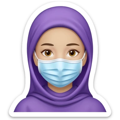 violett face mask sticker
